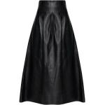Schwarze Chloé Midi Sommerröcke mit Reißverschluss aus Lammleder für Damen Größe S 
