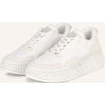 Weiße Chloé Nama Low Sneaker aus Veloursleder für Damen Größe 40 