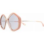 Reduzierte Rosa Chloé Rechteckige Rechteckige Sonnenbrillen aus Metall für Damen 
