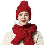 Reduzierte Hellrote Strick-Handschuhe aus Acryl für Damen Einheitsgröße für den für den Winter 