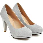 Silberne Sexy Karree High Heels & Stiletto-Pumps für Damen für den für den Herbst 