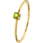 Reduzierte Grüne Christ Runde Peridot Ringe poliert aus Gold für Damen Größe 58 