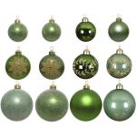 Reduzierte Grüne Christbaumkugeln & Weihnachtsbaumkugeln matt aus Glas 12-teilig 