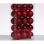 Rote Runde Christbaumkugeln & Weihnachtsbaumkugeln matt aus Kunststoff bruchsicher 