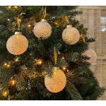 Goldene Zeitzone Runde Christbaumkugeln & Weihnachtsbaumkugeln aus Kunststoff bruchsicher 6-teilig 