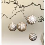 Braune Boho Zeitzone Christbaumkugeln & Weihnachtsbaumkugeln aus Papier 4-teilig 