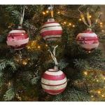 Pinke Zeitzone Runde Christbaumkugeln & Weihnachtsbaumkugeln 6-teilig 