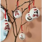 Weiße Zeitzone Christbaumkugeln & Weihnachtsbaumkugeln mit Tiermotiv 3-teilig 