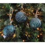 Petrolfarbene Zeitzone Christbaumkugeln & Weihnachtsbaumkugeln 3-teilig 