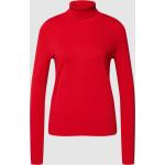 Rote Unifarbene Christian Berg Rollkragen Strickpullover aus Viskose für Damen Größe XL 