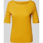 Senfgelbe Halblangärmelige Christian Berg T-Shirts aus Baumwolle für Damen Größe M 