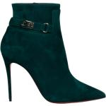 Grüne Christian Louboutin Ankle Boots & Klassische Stiefeletten aus Veloursleder für Damen Größe 37,5 
