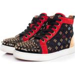 Rote Vintage Christian Louboutin High Top Sneaker & Sneaker Boots aus Veloursleder für Damen Größe 38 