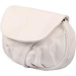Weiße Damenschultertaschen & Damenshoulderbags mit Reißverschluss aus Kunstleder mit Innentaschen 