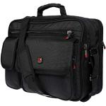 Schwarze Messenger Bags & Kuriertaschen mit Reißverschluss mit Außentaschen für Herren Maxi / XXL 