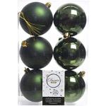 Dunkelgrüne Runde Christbaumkugeln & Weihnachtsbaumkugeln matt aus Kunststoff bruchsicher 