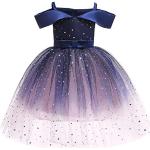 Lila Elegante Ärmellose Midi Schulterfreie Kinderfestkleider mit Reißverschluss aus Tüll für Mädchen für den für den Sommer 