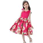 Rosa Elegante Ärmellose Midi Kinderfestkleider mit Reißverschluss für Mädchen für den für den Frühling 