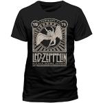 Schwarze Led Zeppelin Herrenbandshirts aus Baumwolle Größe L 