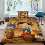 Abenteuer des Pinocchio Bettwäsche Sets & Bettwäsche Garnituren mit Reißverschluss aus Polyester maschinenwaschbar 135x200 für den für den Frühling 