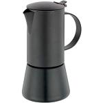 Cilio AIDA Espressokocher 6 Tassen | Edelstahl schwarz, matt | für alle Herdarten, auch Induktion geeignet | Ø 9cm, H:17,5cm | italienische Kaffeemaschine | Cafetera