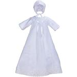 Cinda Baby Langarm Satin Taufe Kleid und Lange Motorhaube Weiß 68-74