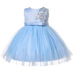 Cinda Baby Mädchen Bestickt Blumen Partykleid Blau 56-62