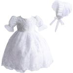 Weiße Bestickte Cinda Kinderfestkleider mit Reißverschluss aus Spitze für Babys Größe 56 