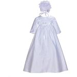 Weiße Bestickte Langärmelige Cinda Maxi Kinderfestkleider mit Perlen aus Spitze für Babys Größe 80 für den für den Sommer 