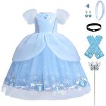 Blaue Cinderella Aschenputtel Prinzessin-Kostüme aus Tüll für Kinder 