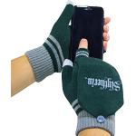 Grüne Bestickte Harry Potter Slytherin Touchscreen-Handschuhe für Herren Einheitsgröße für den für den Winter 