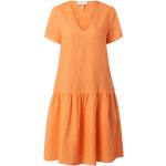 Reduzierte Orange Unifarbene Cinque Midi V-Ausschnitt Midikleider & knielange Kleider aus Leinen für Damen Größe L 