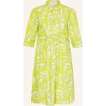 Hellgrüne 3/4-ärmelige Cinque Taillierte Kleider aus Baumwolle für Damen Größe M 