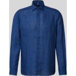 Dunkelblaue Unifarbene Cinque Kentkragen Hemden mit Kent-Kragen aus Leinen für Herren Größe XL 