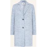 Hellblaue Elegante Cinque Tweed-Mäntel mit Glitzer aus Tweed für Damen Größe L 