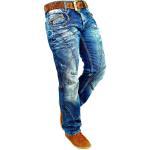 Reduzierte Blaue Bestickte Cipo & Baxx Ripped Jeans & Zerrissene Jeans mit Reißverschluss aus Denim für Herren - versandkostenfrei 