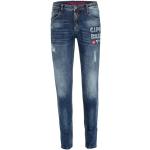 Blaue Bestickte Cipo & Baxx Slim Fit Jeans aus Denim 