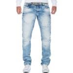 Hellblaue Bestickte Cipo & Baxx Ripped Jeans & Zerrissene Jeans aus Baumwolle für Herren 