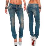 Blaue Cipo & Baxx Slim Fit Jeans aus Baumwollmischung für Damen 