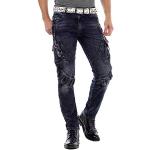 Dunkelblaue Cipo & Baxx Straight Leg Jeans mit Knopf aus Denim für Herren Größe XL Weite 29, Länge 32 