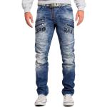 Blaue Cipo & Baxx Stonewashed Jeans mit Reißverschluss aus Denim für Herren Weite 30, Länge 32 