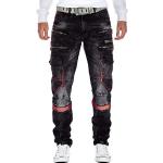 Schwarze Cipo & Baxx 5-Pocket Jeans mit Reißverschluss aus Denim für Herren Weite 42 