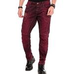 Burgundfarbene Batik Cipo & Baxx Slim Fit Jeans aus Denim für Herren Größe XXL Weite 31, Länge 32 