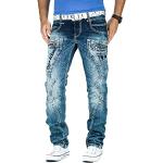 Blaue Streetwear Cipo & Baxx Jeans mit dicken Nähten mit Reißverschluss aus Denim für Herren Weite 36 