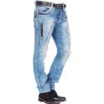 Cipo & Baxx Herren Jeans Mens Pants Freizeit-Hose Clubwear Biker Style Top Denim W32 L34 Blau