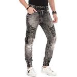 Cipo & Baxx Herren Jeans Sweat-Stil Jogpants Jeans Jogger Hose Slim Fit Cargo Denim Leg W30 L32 Black