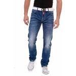 Blaue Cipo & Baxx Jeans mit dicken Nähten aus Denim für Herren Weite 38 