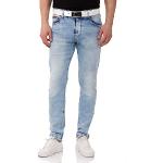 Eisblaue Cipo & Baxx Slim Fit Jeans aus Denim für Herren Weite 40 