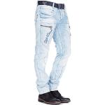 Reduzierte Hellblaue Cipo & Baxx Jeans mit dicken Nähten mit Reißverschluss aus Baumwolle für Herren Weite 38, Länge 32 