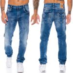 Hellblaue Cipo & Baxx Slim Fit Jeans aus Baumwolle für Herren 